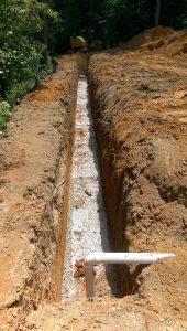 Photo of drainfield trench